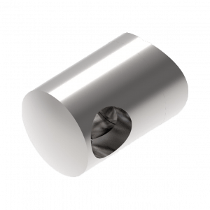 Support de lisse gauche Ø12 mm inox brossé – Fixation sur tube Ø42,4 mm