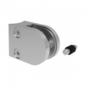 Pince à verre demi ronde 50 x 40 inox brossé - Pose sur tube ⌀ 42,4 mm