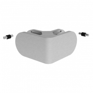 Pince à verre inox 316 brossé d'angle demi ronde