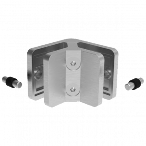 Pince à verre d’angle carrée en inox 316 brossé