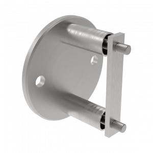 Platine anglaise inox brossé diamètre 100 mm pour tube 42,4 mm