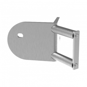 Platine anglaise inox 316 brossé d'angle rentrant ou sortant pour tube 42,4 mm