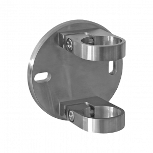 Platine anglaise inox brossé diamètre 120 mm pour tube coulissant 42,4 mm