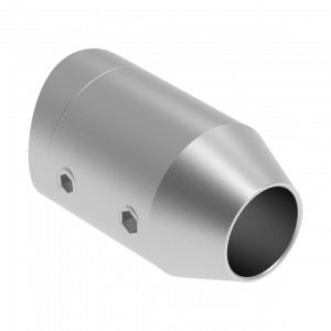 Support de lisse départ Ø12 mm en inox brossé – Fixation sur tube rond Ø42,4 mm