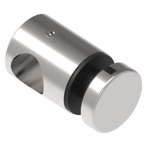 Support inox brossé pour plexiglas 6 à 12 mm – Fixation sur tube rond Ø12 mm