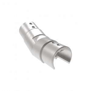 Raccord orientable rampant bas inox 304 ou 316 pour tube à gorge Ø42,4 mm. Ajustable, solide et idéal pour garde-corps en pente.