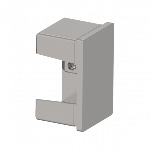 Bouchon plat inox 316 pour tube à gorge 60x40 mm, finition brossée, idéal en milieu salin.