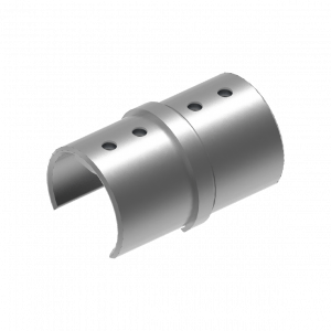 Manchon inox 304 ou 316 pour tube à gorge Ø42,4 mm. Assemblage solide et discret pour garde-corps et structures inox.
