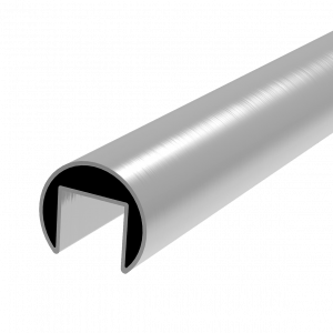 Tube à gorge inox Ø42,4 mm en 304 ou 316, longueurs 2500 et 5000 mm. Idéal pour garde-corps design et robustes, finition brossée.