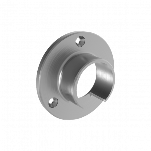 Platine murale inox 316 pour tube à gorge Ø42,4 mm. Fixation robuste, résistante à la corrosion, idéale pour garde-corps.