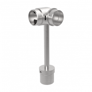 Support de main courante inox 304 brossé avec coude orientable – Pour tube Ø 42,4 mm