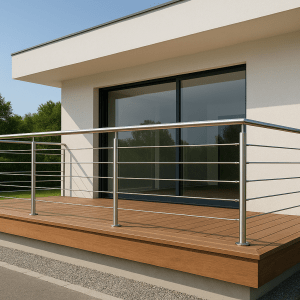 Garde-corps en kit 5 câbles, 304 out of 316, pose au sol ou à l'anglaise