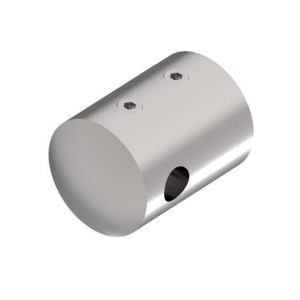 Support de câble Ø6 mm en inox 316 brossé pour tube plat. Réglable et résistant, idéal pour garde-corps inox et câbles tendus extérieurs.