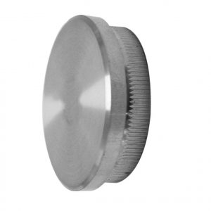 Bouchon plat inox 304 brossé Ø48,3 mm à insertion par pression