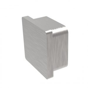 Bouchon carré inox 304 brossé pour tube carré 50×50 mm épaisseur 2 mm